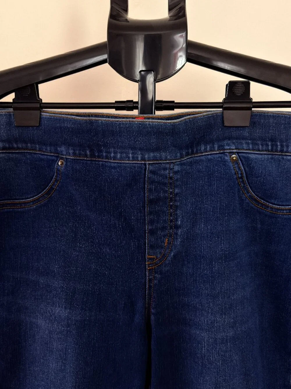 SPANX Distressed Demin Skinny Frayed Leg Pull-On Jeans - Size XL/TG